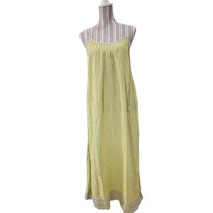 Elegant Yellow Striped Maxi Dress